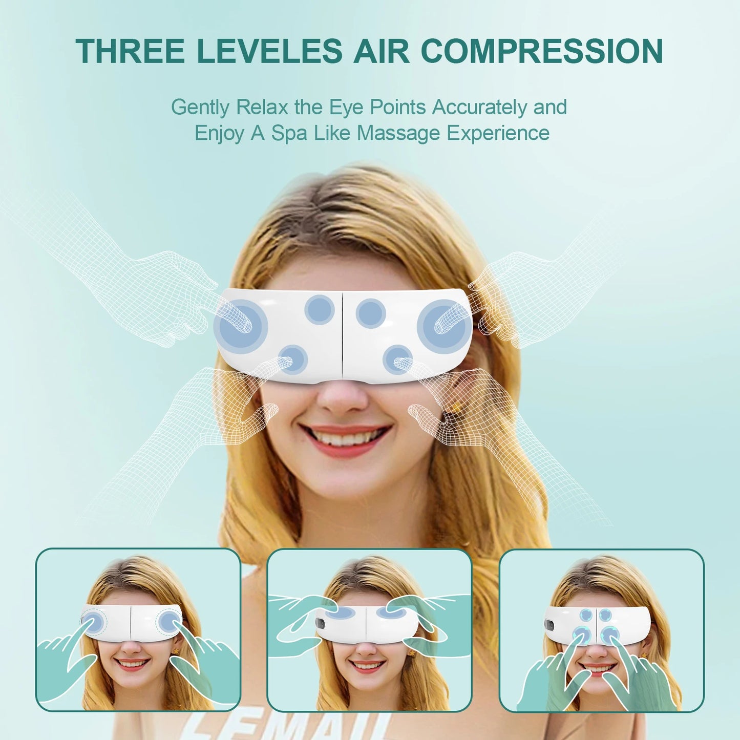 Eye Massager with Heat, Birthday Gifts for Dad Mom Men Women, Heated Eye Mask for Reduce Strain, Improve Sleep, Eye Care Device