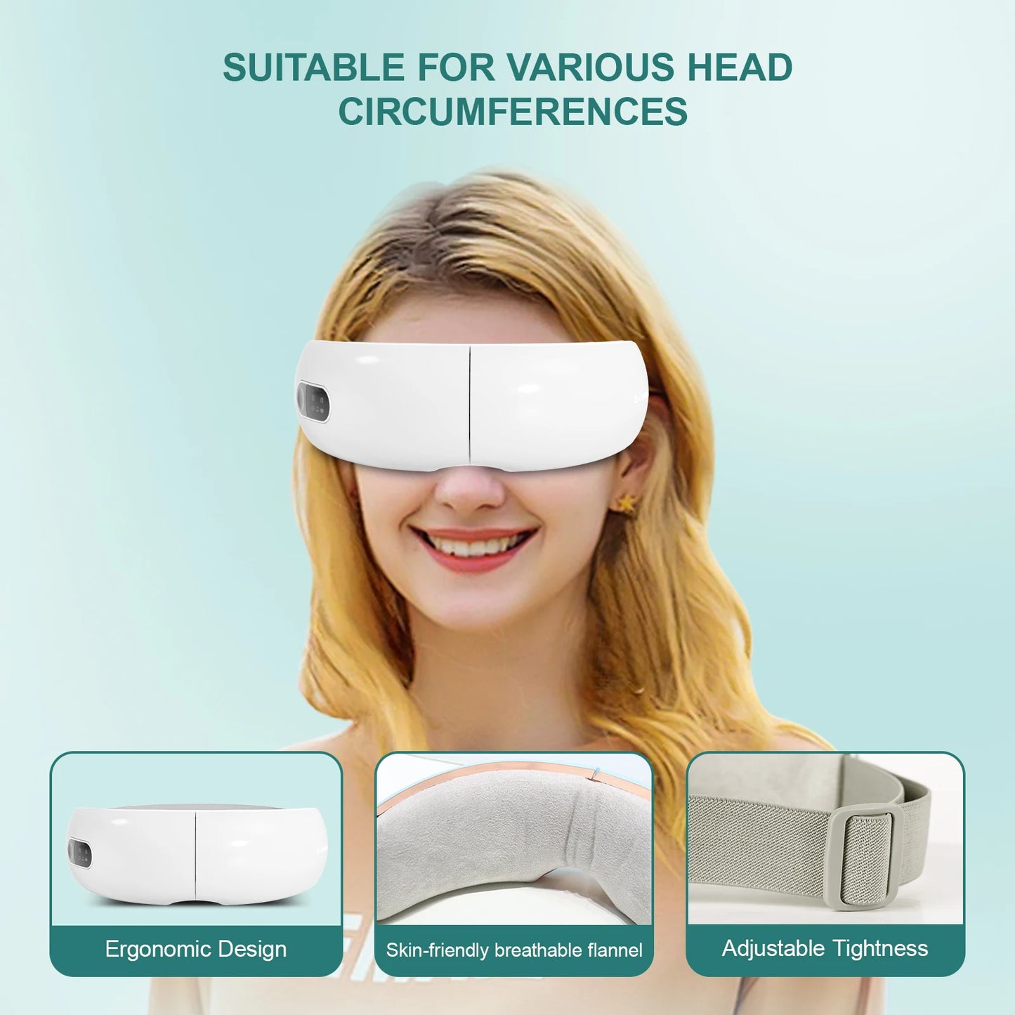 Eye Massager with Heat, Birthday Gifts for Dad Mom Men Women, Heated Eye Mask for Reduce Strain, Improve Sleep, Eye Care Device