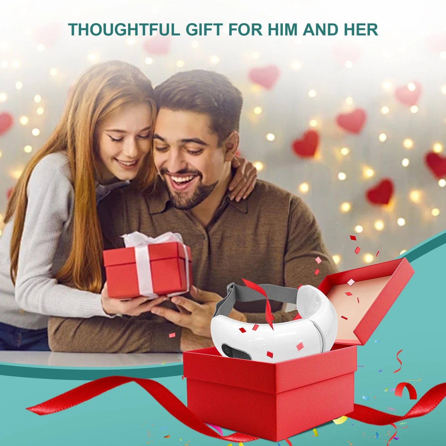 Eye Massager with Heat, Birthday Gifts for Dad Mom Men Women, Heated Eye Mask for Reduce Strain, Improve Sleep, Eye Care Device
