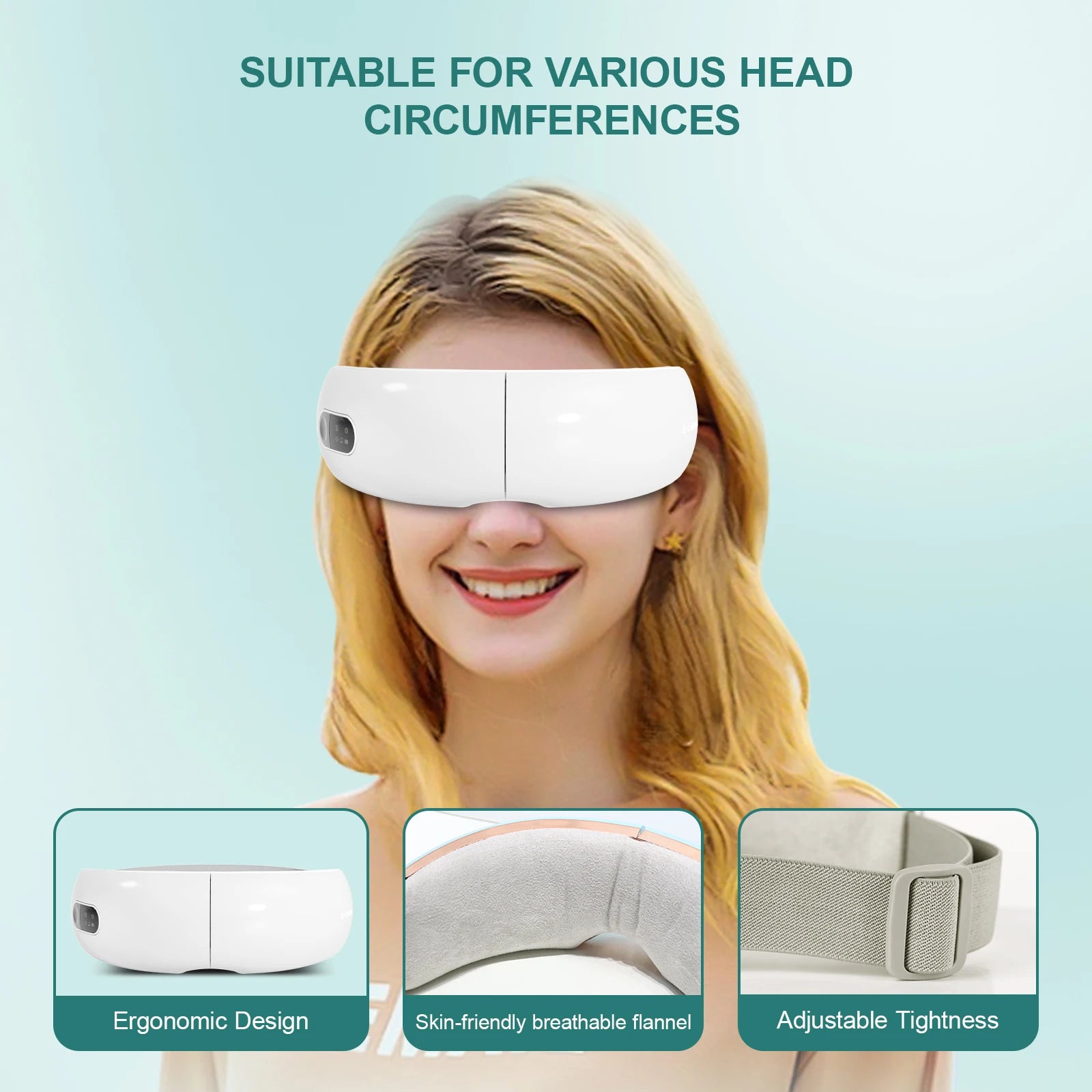 Eye Massager with Heat, Birthday Gifts for Dad Mom Men Women, Heated Eye Mask for Reduce Strain, Improve Sleep, Eye Care Device