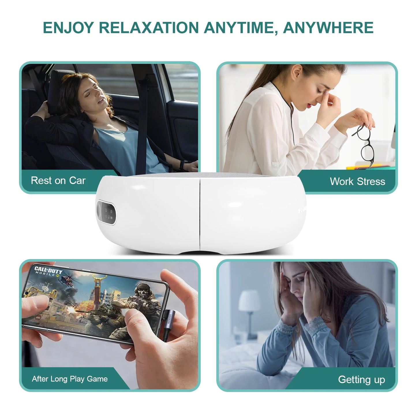 Eye Massager with Heat, Birthday Gifts for Dad Mom Men Women, Heated Eye Mask for Reduce Strain, Improve Sleep, Eye Care Device